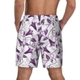 thumbnail image 4 of Uemuo Violets Flowers Pattern Mens Swim Trunks Quick Dry Board Shorts with Mesh Lining, Stretch Beach Shorts Quick Dry No-Chafing Board Shorts-Small, 4 of 9
