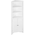 thumbnail image 1 of Armoire de Rangement d'Angle Haute Blanche pour Salle de Bain avec 3 Tablettes et Armoire à Linge - Tour à Linge en MDF 23.5 Pouces x 12.5 Pouces x 63.8 Pouces pour Entrée et Salon, 1 of 7