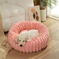 thumbnail image 7 of Btomtd High Weight Plush Pet Beds with Long Hair, Round Winter Comfortable Warm Dog Bed and Cat Bed, Soft and Cozy Pet Mat for Cold Weather, Pink, 7 of 7