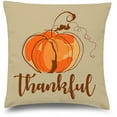 thumbnail image 1 of Awkward Styles Thanksgiving Decorative Pillow Covers Thankful Orahge Pumpkin Throw Cushion Case, 1 of 2