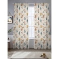 thumbnail image 2 of Vintage Flowers Sheer Curtains 108 Inch Long 2 Panels, Blue Pink Yellow Flower Farm Plant Country Light Filtering Rod Pocket Semi Sheer Curtains, Sheer Voile Drapes for Living Room Bedroom, 52"x108", 2 of 5