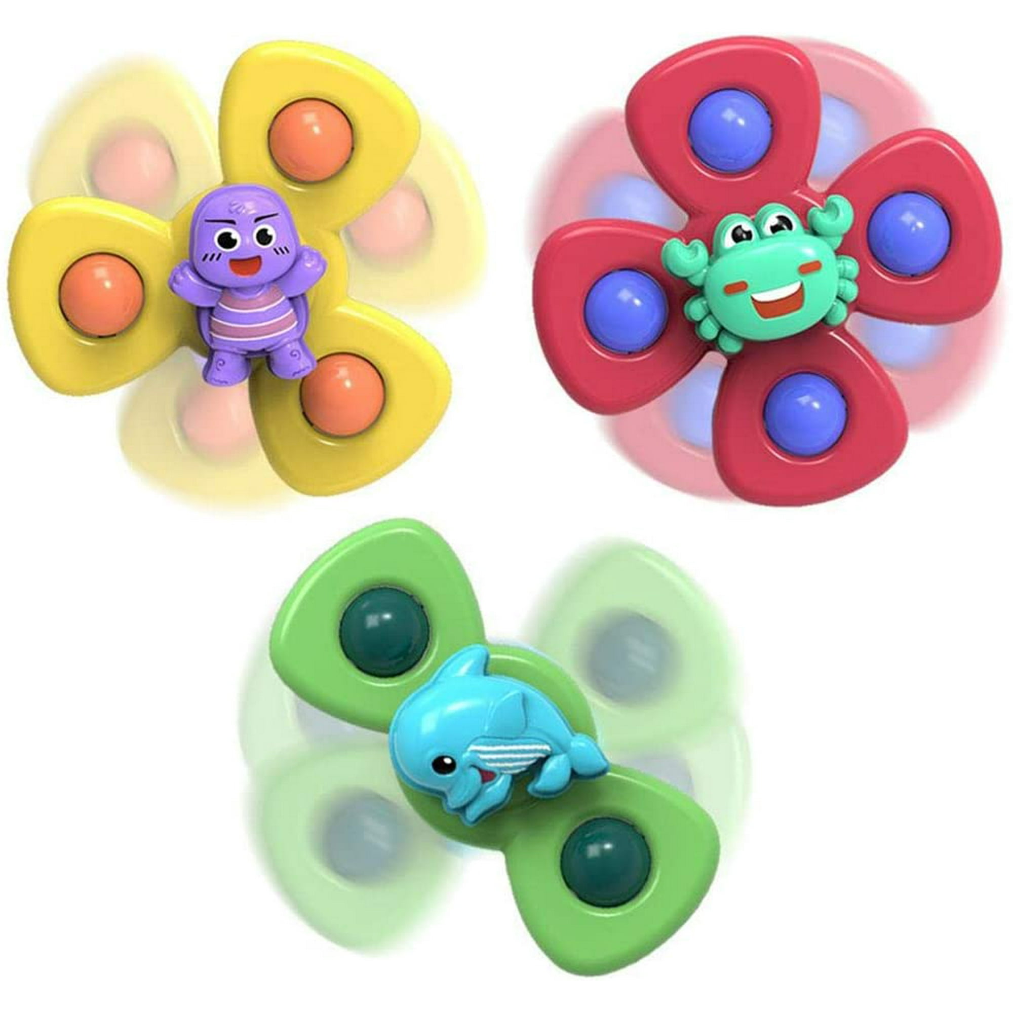 Suction Cup Spinning Top Toy 3Pcs Suction Cup Spinning Top Toy Baby Sucker Toy Table Sucker Gameplay Early Learner Toys for Baby Safe Interesting