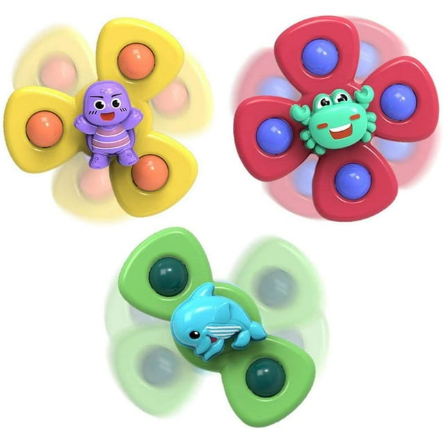 Suction Cup Spinning Top Toy,3Pcs Suction Cup Spinning Top Toy Baby Sucker Toy Table Sucker Gameplay Early Learner Toys for Baby Safe Interesting Table Sucker Gameplay