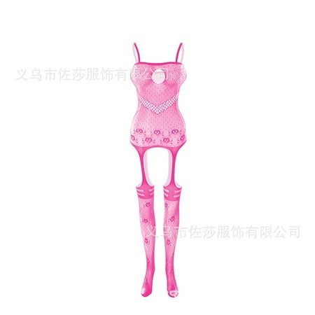 Generic Sexy Lingerie Uniform Jacquard Jumpsuit Lace-up Open Crotch Body Stocking Stockings New W329