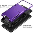 thumbnail image 3 of for Galaxy S21 Case Wallet 4-Card Flip Cover Credit Card Holder Slot Back Pocket Dual Layer Protective Hybrid Hard Shell Bumper Armor Case for Samsung S21 6.2 Purple, 3 of 13