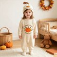 thumbnail image 2 of HCNTES Baby Boy Winter Clothes Newborn Baby Boy Halloween Outfit Cutest Pumpkin in the Patch Romper Jumpsuits One Piece Infant Coming Home Outfit With Knot Hat 2Pcs Clothing Set, 2 of 4