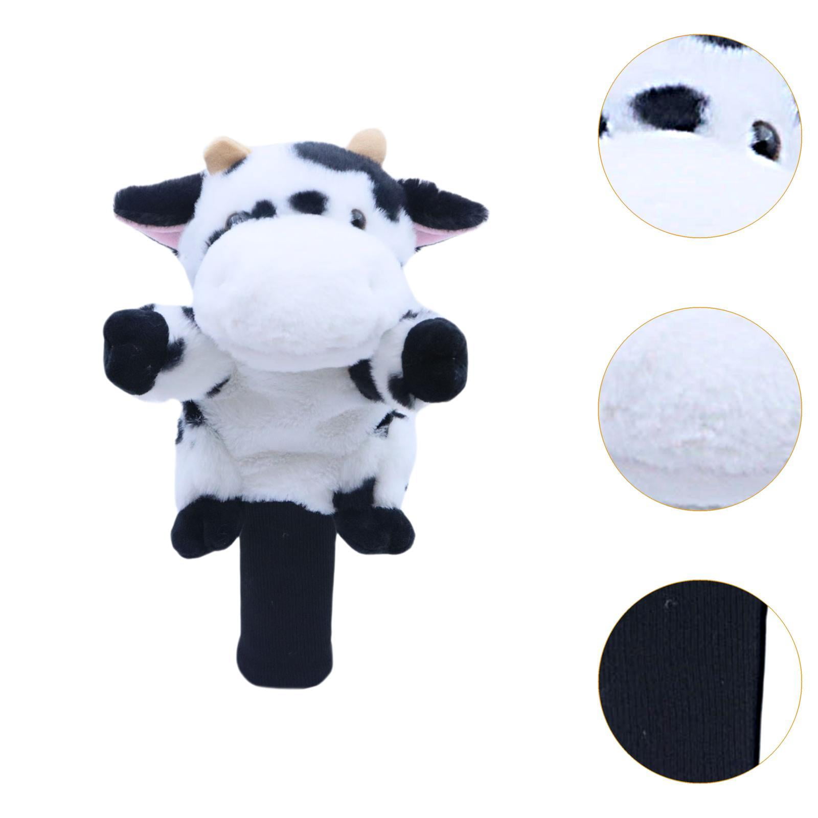 funtasica Soft Plush Animal Golf Club Driver Headcover Sleeve, Cartoon Golfer Gift, Lightweight Golf Cue Protect Case Guard Protector , Cow