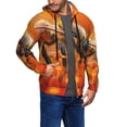 thumbnail image 2 of Honeii Honeybee On Vibrant Flower Print Hoodies for Men, Pullover & Full Zip, Breathable Zip up Hoodie, Sweatshirt-Medium, 2 of 5