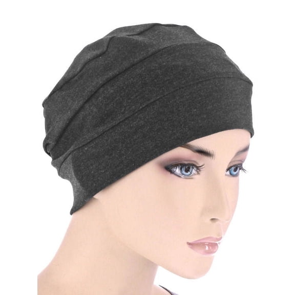 3-Seam Chemo Cloche Cap in Charcoal Gray