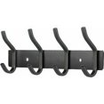 thumbnail image 1 of Perchero de pared con 4 ganchos, perchero, montaje en pared, toallero de acero inoxidable negro mate, 4 ganchos, 1 of 5