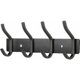 thumbnail image 1 of Perchero de pared con 4 ganchos, perchero, montaje en pared, toallero de acero inoxidable negro mate, 4 ganchos, 1 of 5