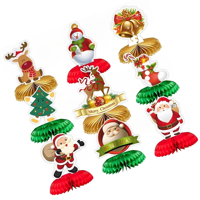 Bewildely 9 piezas Fiesta Table Centerpiece Decoraciones navideñas Party Table Toppers Christmas Theme Centerpiece para carnaval Celebración Kits de decoración para fiestas Bewildely HA037812-00
