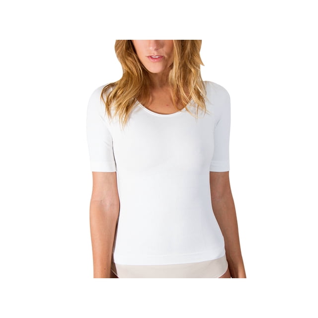 Camiseta faja seamless reductora con manga blanco S