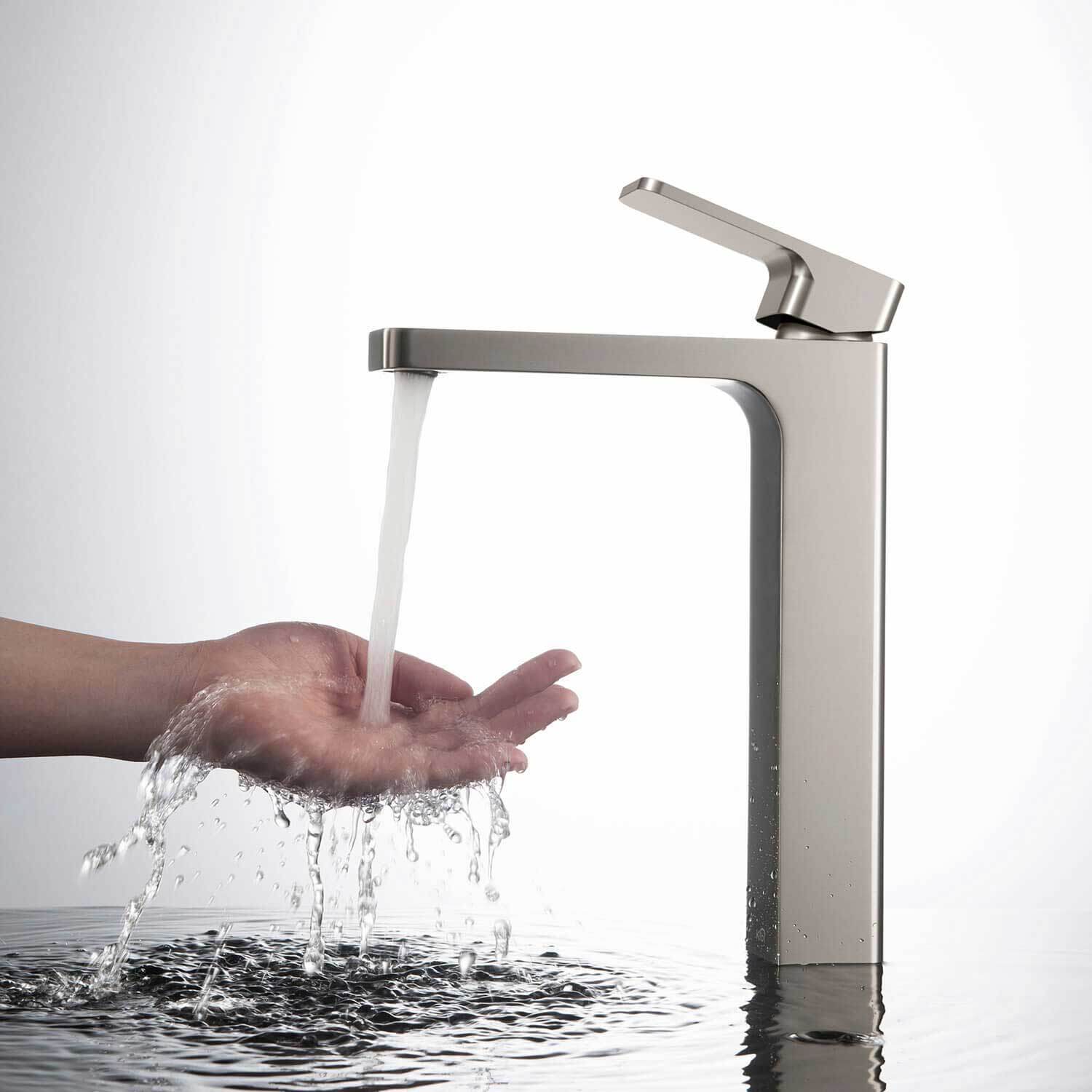 Kibi Blaze-T Single Handle Bathroom Vessel Sink Faucet with Pop Up Drain