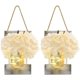 thumbnail image 3 of 2 candelabros rústicos de tarro de albañil, decoración rústica de madera retro, ganchos de hierro forjado, hortensia de seda y diseño de luces LED para decoración del hogar Namotu WL-00732, 3 of 7