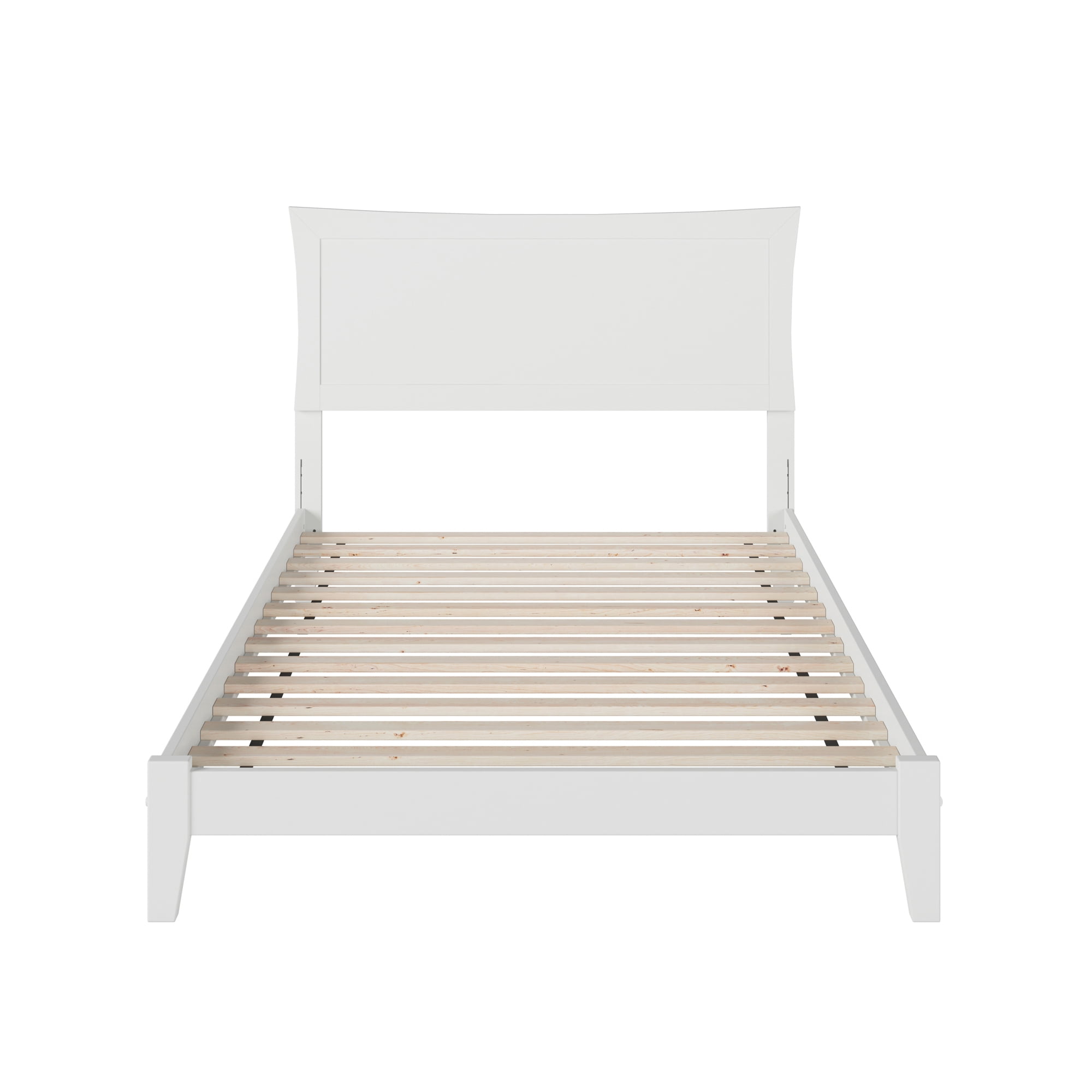 AFI Metro Full Low Profile Wood Platform Bed Frame with Panel Headboard, White