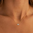 thumbnail image 6 of Trendy 14K Gold Plated CZ Chain Pendant - Dainty Birthstone Necklace for Women Jewelry Gift, 6 of 7