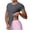 Dark Gray, variant on Women Elastic Workout Shirts Breathable Compression Quick Dry Gym Lightweight Basic Fitted Tops