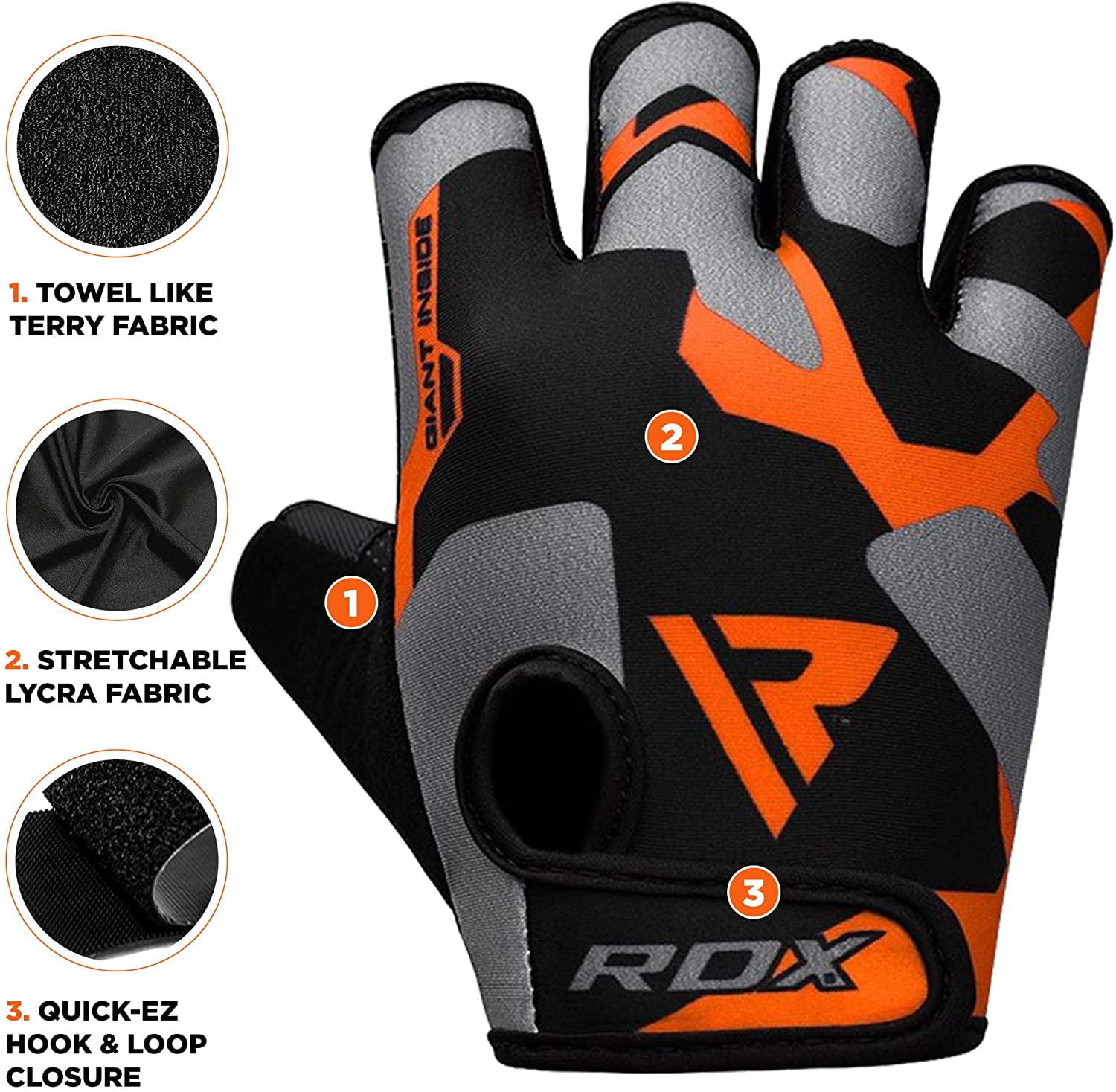  RDX Weight Lifting Gloves Gym Fitness Workout, Anti Slip  Padded Palm Elasticated Strength Training Equipment Men Women Half Finger  Exercise Bodybuilding Calisthenics Cycling Rowing Climbing : Sports &  Outdoors