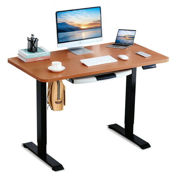 Comhoma Electric Standing Desk Height, Electric Adjustable Height Desk With Keyboard Tray