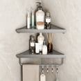 thumbnail image 2 of Triangular Shower Shelf Set Rust-Proof Wall-Mounted Adhesive Storage Rack, 2 of 6