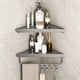 thumbnail image 1 of Shower Shelf Set Black White And Gunmetal Triangular Shelves Rust-proof Wall-mounted Adhesive Shower Storage, 1 of 6