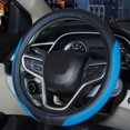 thumbnail image 2 of Auto Car Steering Wheel Cover, Universal 15 Inch Fit, Microfiber Leather, Non-Slip, Breathable (Black&Blue), 2 of 5