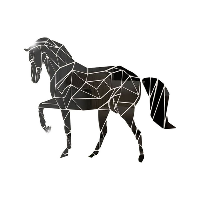 Billuyoard Adhesivo de pared, póster estéreo de animales acrílicos, papel tapiz Universal de automontaje, decoración del hogar para pasillo, dormitorio Decoración del hogar Negro Billuyoard HA077300-03