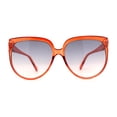 thumbnail image 1 of Womens Oversize Nerdy Round High Temple Horn Rim Sunglasses Light Red Smoke, 1 of 4