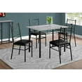 thumbnail image 3 of DINING SET - 5PCS SET / GREY / BLACK METAL, 3 of 3