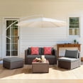 thumbnail image 6 of 5 Pieces Patio Furniture Set, Modular Outdoor Conversation Set with Thick Cushions & Tempered Glass Table, All Weather Steel Frame Sofa Set for Backyard Garden Balcony, Gray, 6 of 7