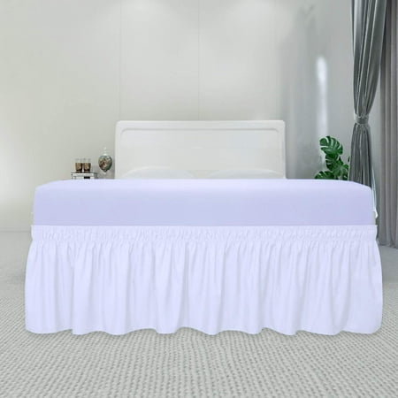 Wrap Around Ruffled Bed Skirt With, How To Put A Bedskirt On An Adjustable Bed Frame