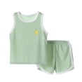 thumbnail image 2 of ITSAME Girls Outfit Set, Round Neck Tank Top and Shorts 2-Piece Summer Fashion Comfort Clothes Green Size 7-8, 2 of 5