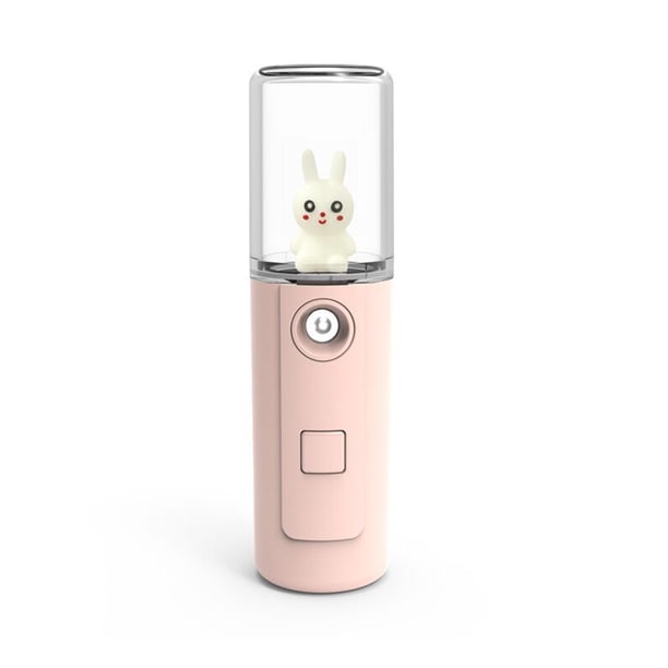 Injueey Pulverizador de niebla hidratante para la cara, humidificador recargable de 30ml para el hogar, oficina, Camping, botón de atomizador Personal Humidificadores Typ 1 Rosa Injueey HA012536-01B