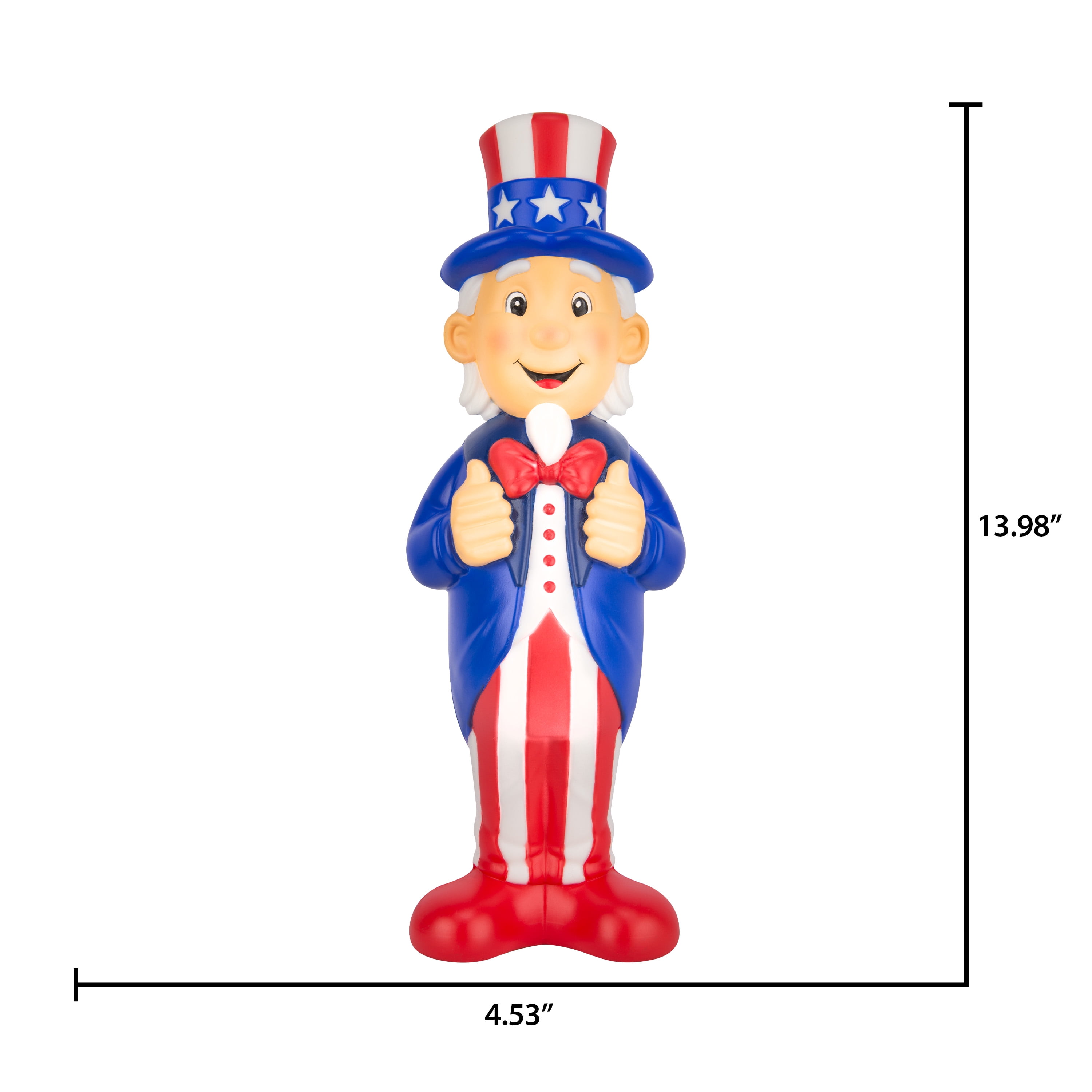 Uncle Sam Lighted Blow Mold Décor, 14", Patriotic by Way To Celebrate