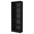 thumbnail image 2 of 4 Tiered Bookcase In Black For Office - Modern Storage Unit Shelves Elegant & Versatile, 2 of 6