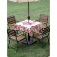 thumbnail image 4 of Outdoor Tablecloth with Umbrella Hole for Patio/Picnic/Party/Camping, Mother's Day Waterproof Table Cloth Square Cover Washable, Spring Watercolor Flowers Purple Love Heart (54"x 54"), 4 of 9