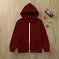 thumbnail image 3 of WOYY Toddler Boys Zip Up Hoodies Solid Color Casual Hooded Sweatshirt Jacket, Sizes 3-4T, 3 of 5