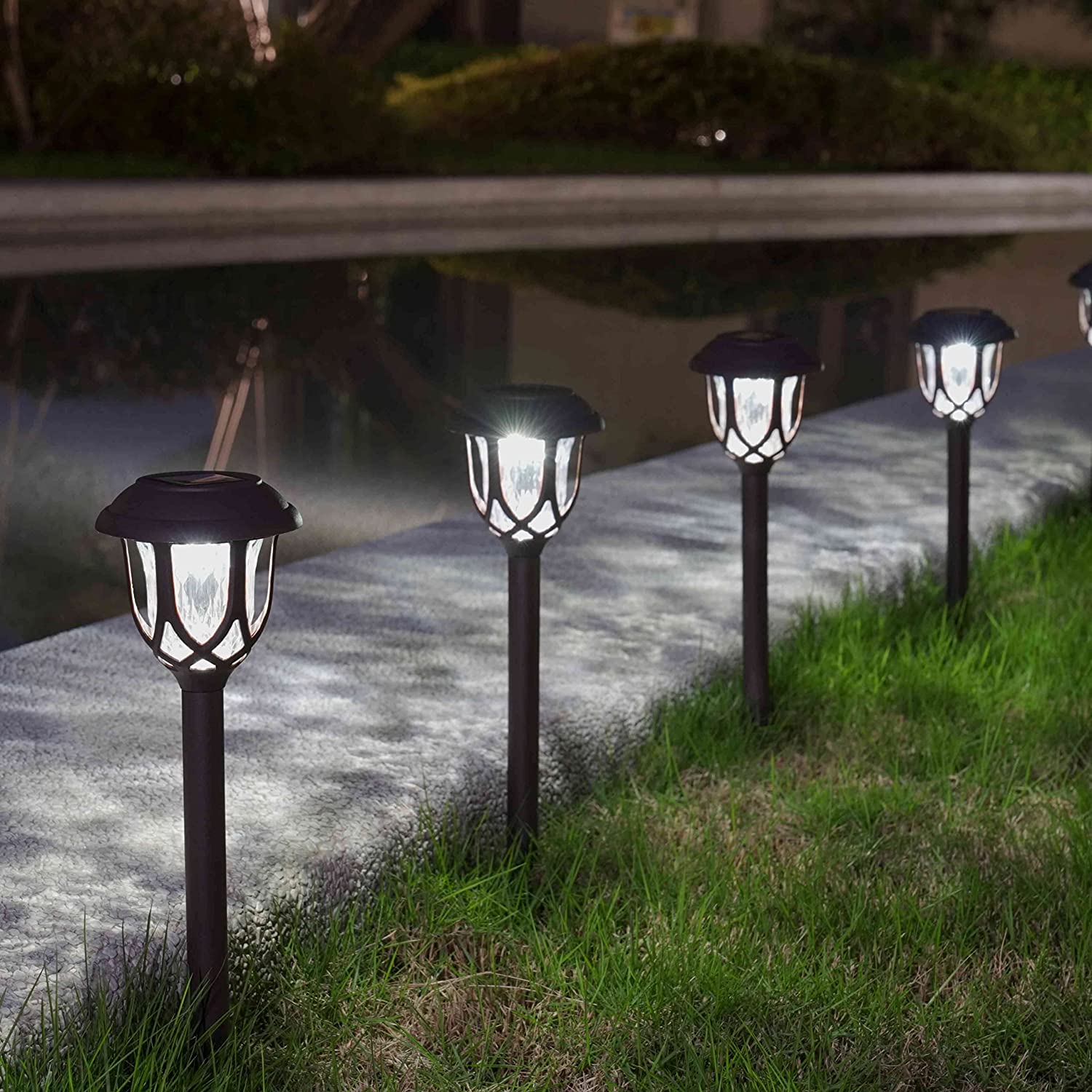 ExcMark Solar Pathway Lights, 10-Pack, Cool White photo 4