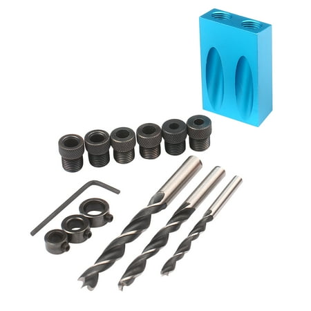 

MABOTO 14Pcs Pocket Hole Jig Kit 8Mm 10Mm 15 Degree Angle Drill Guide Woodwoorking Tool Inclined Hole Jig Hole Puncher Locator Jig Drill Bit Carpentry Tools