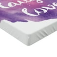 thumbnail image 2 of Ambesonne Live Laugh Love Fitted Sheet, Wise Life Art, Twin Size, Purple White Pink, 2 of 3