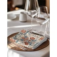 thumbnail image 6 of Boho Floral Cloth Napkins Set of 8 Reusable Dinner Napkins, Farmhouse Vintage Red Blue Flower Plant Cocktail Napkin Washable Table Napkins for Wedding/Holiday Party/Baby Shower 20"x20", 6 of 7