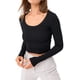 thumbnail image 3 of Blusa de canalé de manga larga, blusa de manga larga para mujer, blusa ajustada de canalé para mujer, blusa ajustada de canalé, resultados impresionantes, 3 of 9