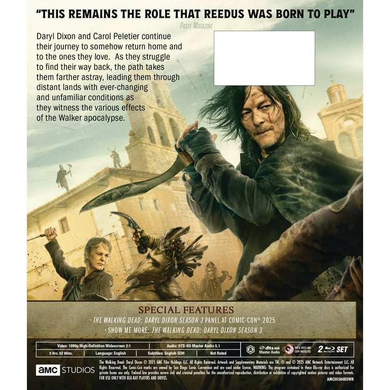 Walking Dead: Daryl Dixon - Season 3 (Blu-ray), AMC, Horror
