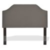 Bordeaux Upholstered Headboard with Adjustable Height and Sweeping Curve Design, Dolphin Finish, Full / Queen