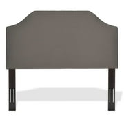 Bordeaux Upholstered Headboard with Adjustable Height and Sweeping Curve Design, Dolphin Finish, Full / Queen