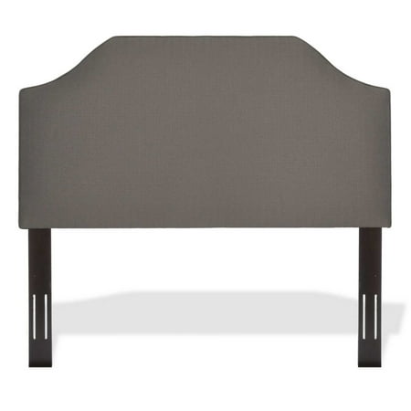 Bordeaux Upholstered Headboard with Adjustable Height and Sweeping Curve Design, Dolphin Finish, Full / Queen