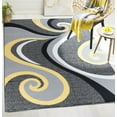 thumbnail image 4 of Rug and Decor Metro Collection Gray Yellow Black White Swirl Rug Abstract Moden Area Rug, 4 of 5