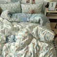 thumbnail image 1 of Double Print Waffle Cotton Bedding Set with Duvet Cover Pillowcases for Home, 1 of 6