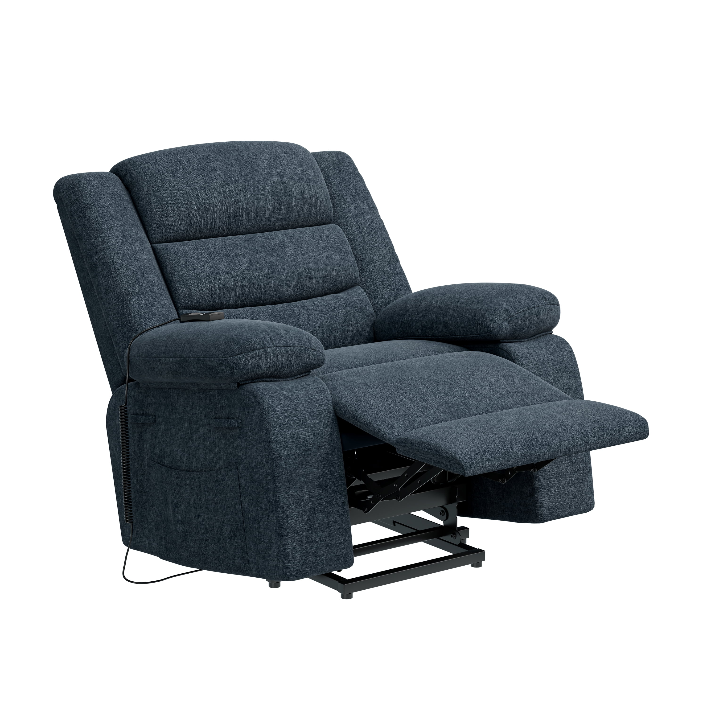 Homesvale Power Lift and Recliner Chair, Denim Blue Chenille, For Living Room & Bedroom